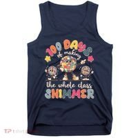Retro 100 Days Of Making The Whole Class Shimmer Disco Ball Tank Top thumb 0