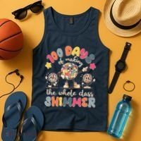 Retro 100 Days Of Making The Whole Class Shimmer Disco Ball Tank Top thumb 4