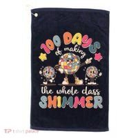 Retro 100 Days Of Making The Whole Class Shimmer Disco Ball Golf Towel thumb 0