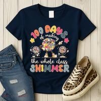 Retro 100 Days Of Making The Whole Class Shimmer Disco Ball Women's T-Shirt thumb 3