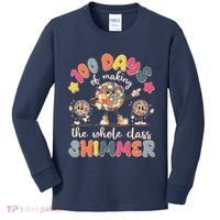 Retro 100 Days Of Making The Whole Class Shimmer Disco Ball Kids Long Sleeve Shirt thumb 0
