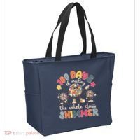 Retro 100 Days Of Making The Whole Class Shimmer Disco Ball Tote Bag thumb 2