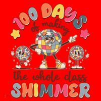 Retro 100 Days Of Making The Whole Class Shimmer Disco Ball Santa Hat thumb 1