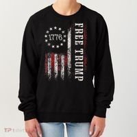 Retro 1776 Free Trump American Flag Women's Sweatshirt thumb 0