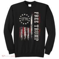 Retro 1776 Free Trump American Flag Sweatshirt thumb 0