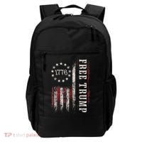 Retro 1776 Free Trump American Flag Backpack thumb 0