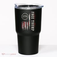 Retro 1776 Free Trump American Flag Tumbler thumb 0