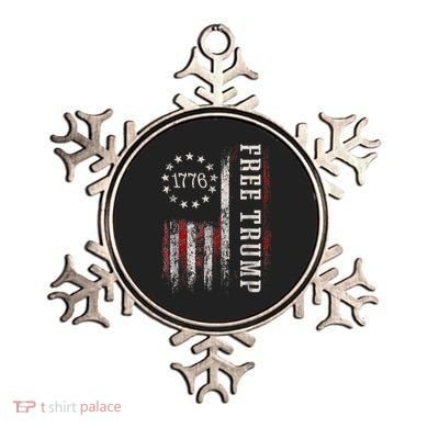 Retro 1776 Free Trump American Flag Ornament