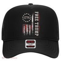 Retro 1776 Free Trump American Flag Hat thumb 0