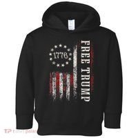 Retro 1776 Free Trump American Flag Toddler Hoodie thumb 0