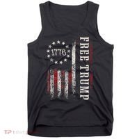 Retro 1776 Free Trump American Flag Tank Top thumb 0