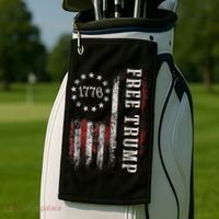 Retro 1776 Free Trump American Flag Golf Towel thumb 2