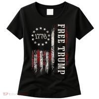 Retro 1776 Free Trump American Flag Women's T-Shirt thumb 0