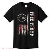 Retro 1776 Free Trump American Flag Kids T-Shirt thumb 0