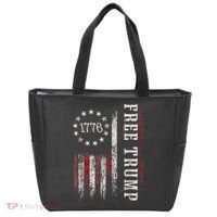 Retro 1776 Free Trump American Flag Tote Bag thumb 0