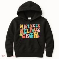 Retro 1960s Hippie Mistakes Help Us Grow Kids Hoodie thumb 0