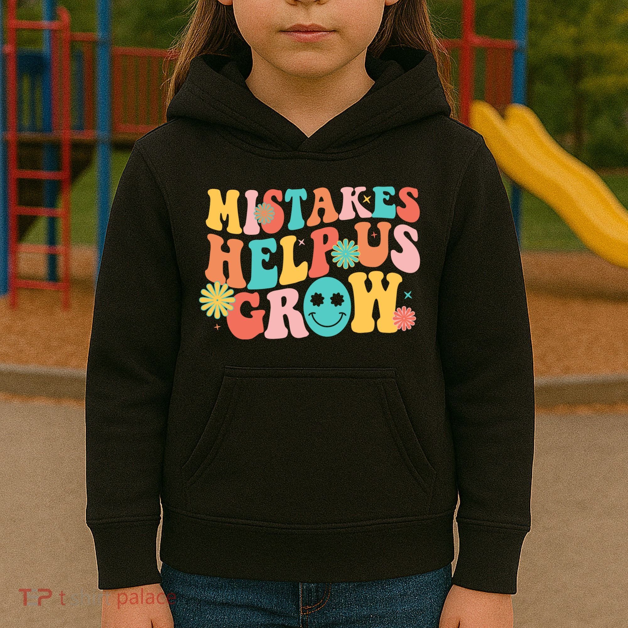 Retro 1960s Hippie Mistakes Help Us Grow Kids Hoodie