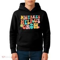 Retro 1960s Hippie Mistakes Help Us Grow Kids Hoodie thumb 4
