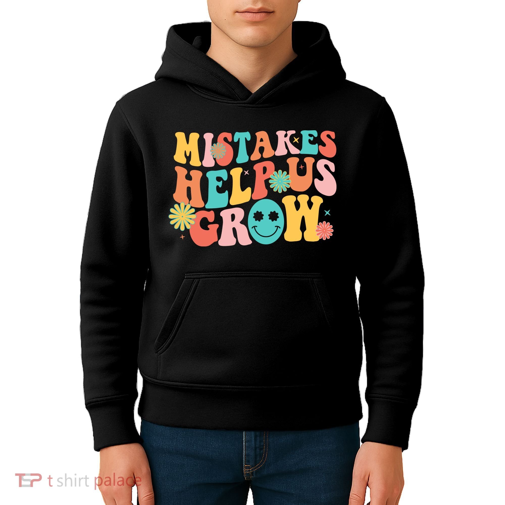 Retro 1960s Hippie Mistakes Help Us Grow Kids Hoodie