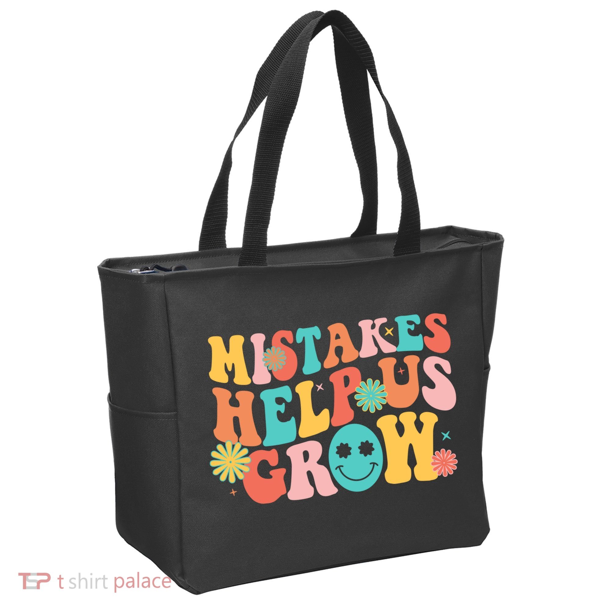 Retro 1960s Hippie Mistakes Help Us Grow Tote Bag
