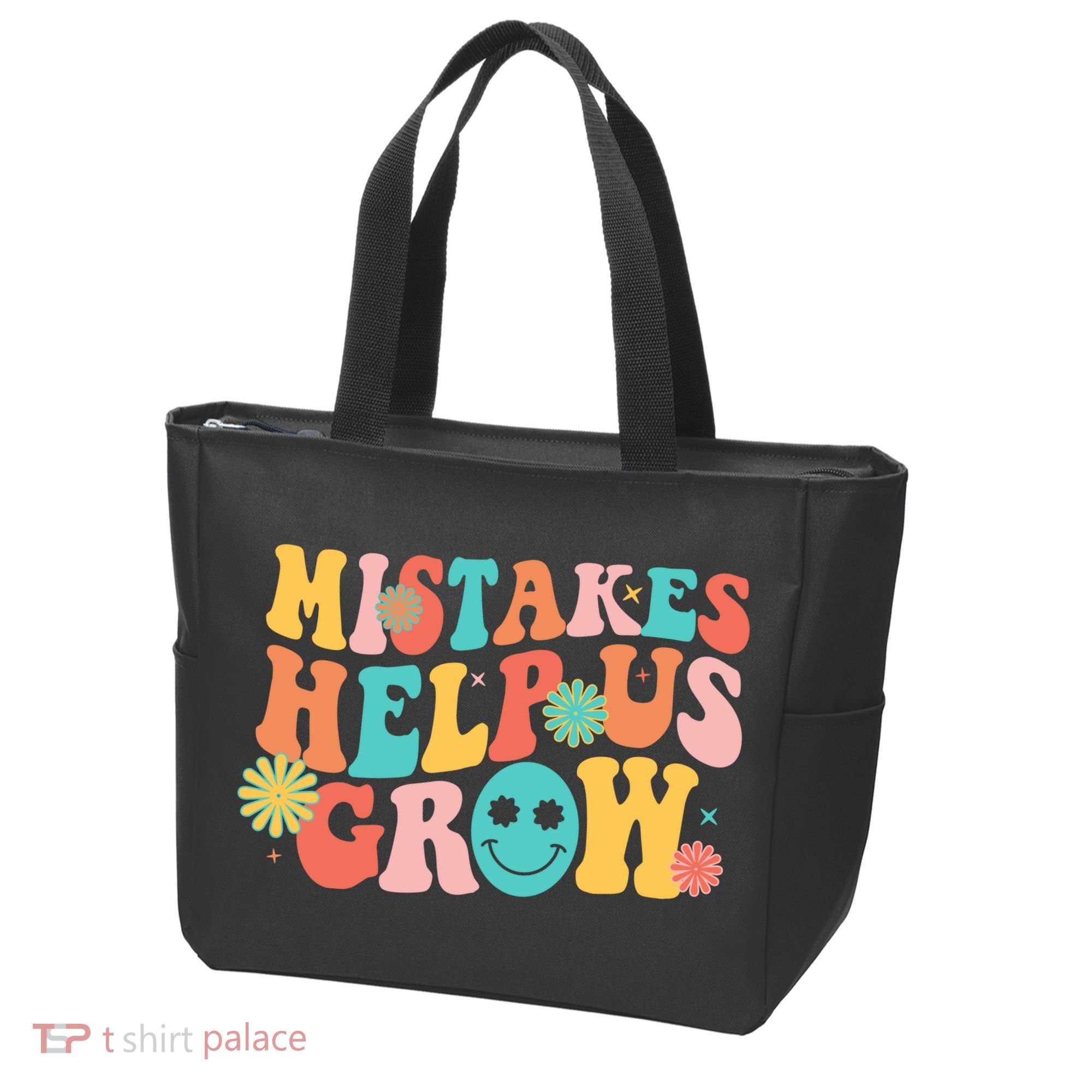 Retro 1960s Hippie Mistakes Help Us Grow Tote Bag