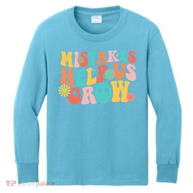 Retro 1960s Hippie Mistakes Help Us Grow Kids Long Sleeve Shirt