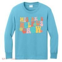 Retro 1960s Hippie Mistakes Help Us Grow Kids Long Sleeve Shirt thumb 0