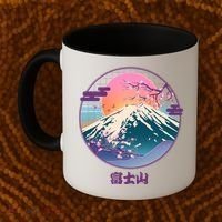 Retro 1980s Japanese Mount Fuji Coffee Mug thumb 2