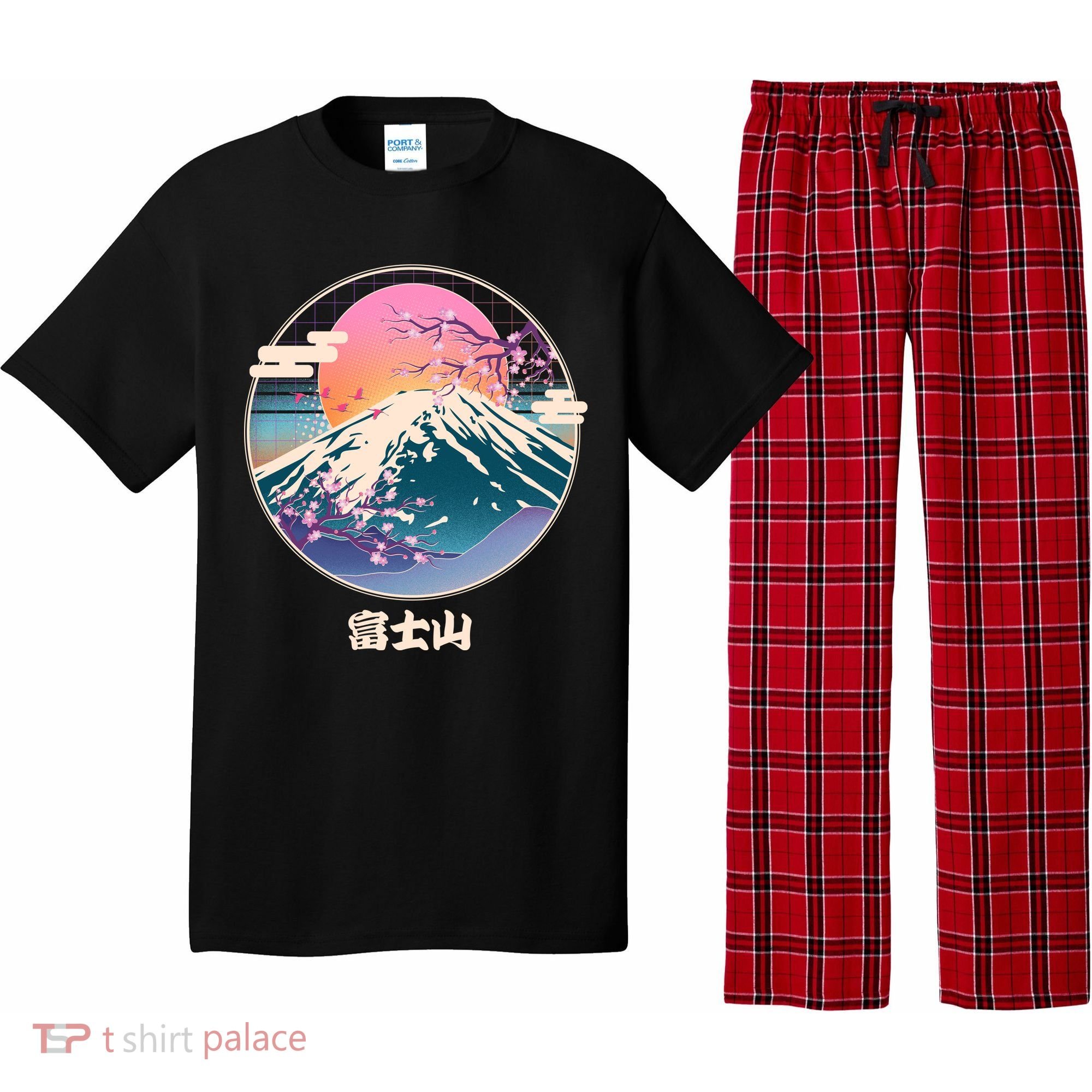 Retro 1980s Japanese Mount Fuji Pajama Set
