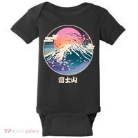 Retro 1980s Japanese Mount Fuji Baby Bodysuit thumb 0