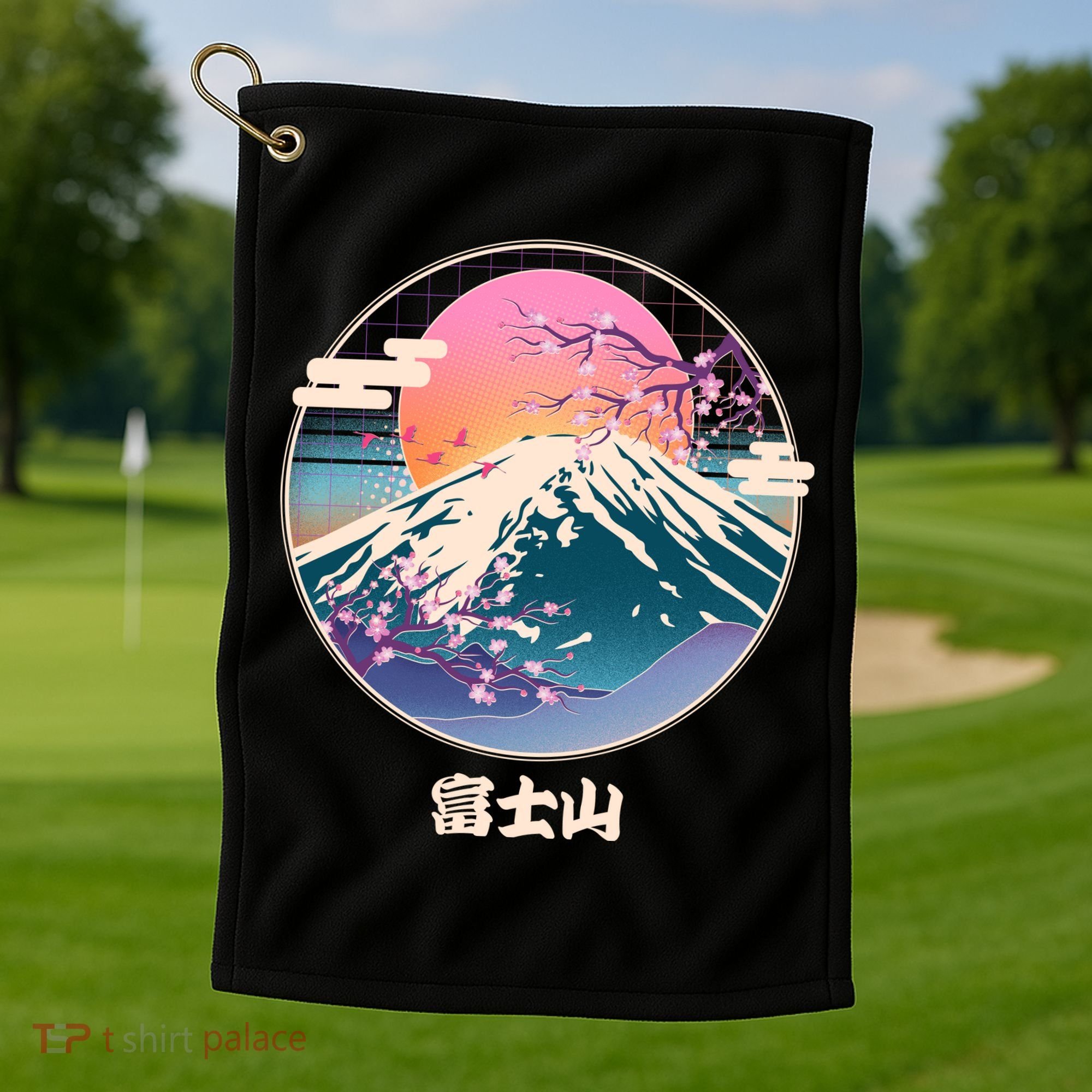 Retro 1980s Japanese Mount Fuji Golf Towel