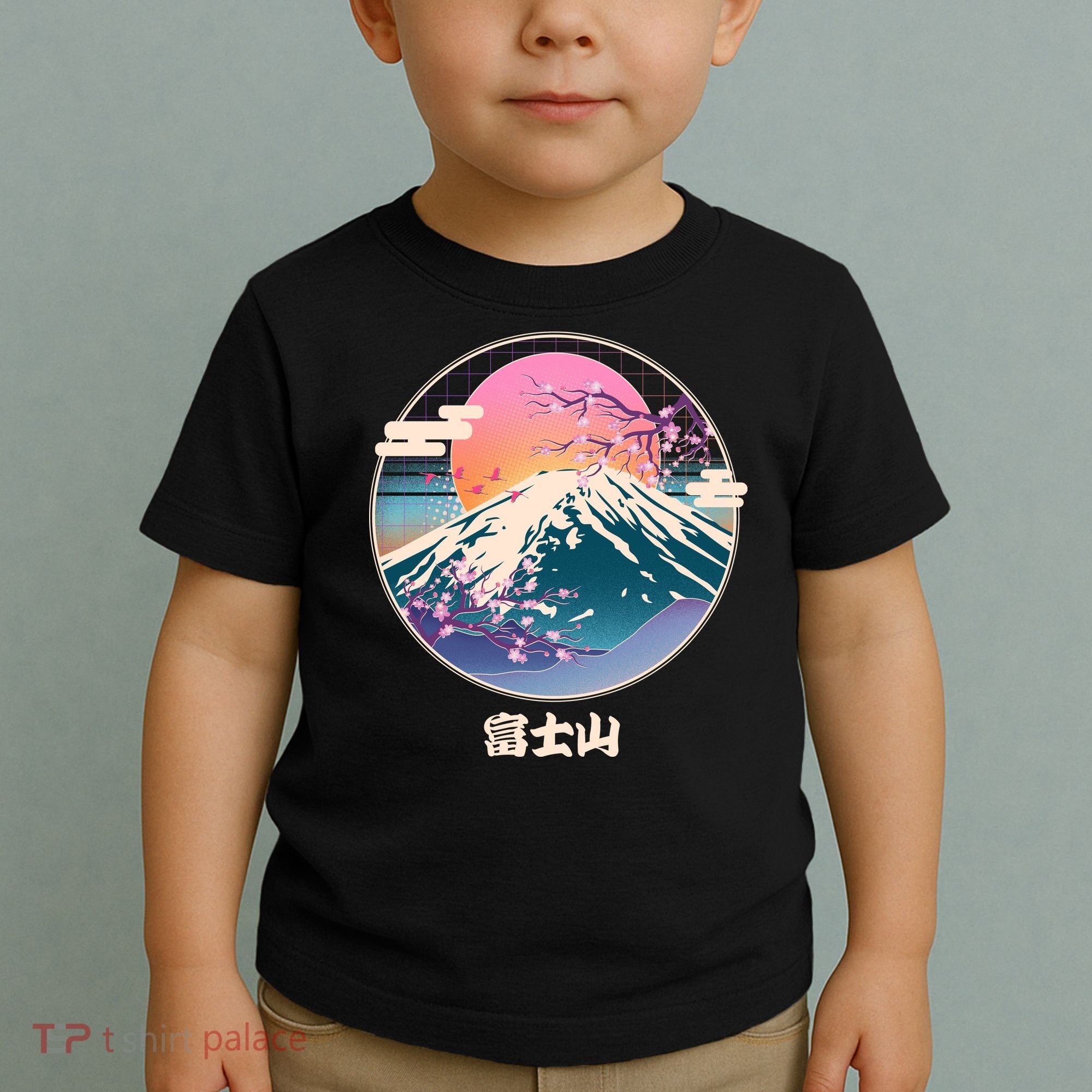 Retro 1980s Japanese Mount Fuji Toddler T-Shirt