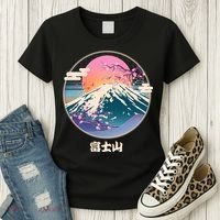 Retro 1980s Japanese Mount Fuji Women's T-Shirt thumb 3