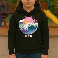 Retro 1980s Japanese Mount Fuji Kids Hoodie thumb 3