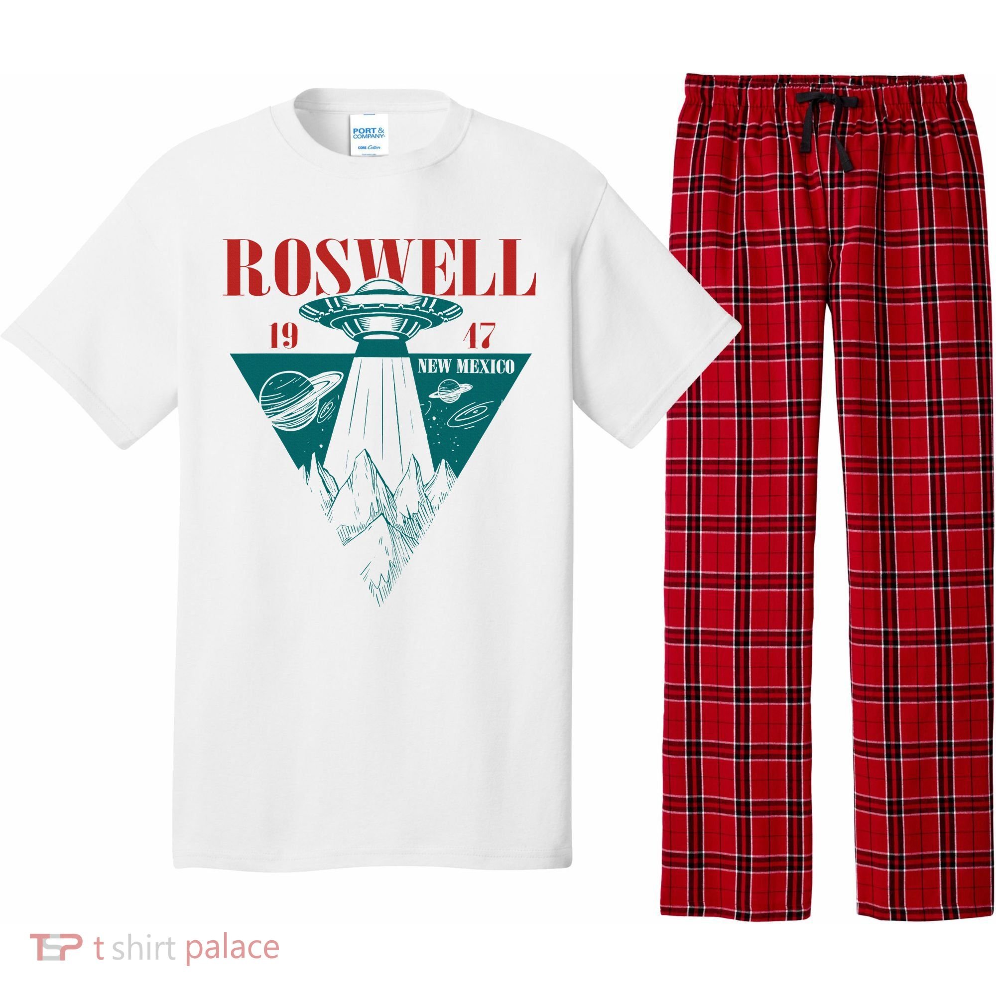 Roswell 1947 New Mexico Ufo Aliens Spaceship Pajama Set