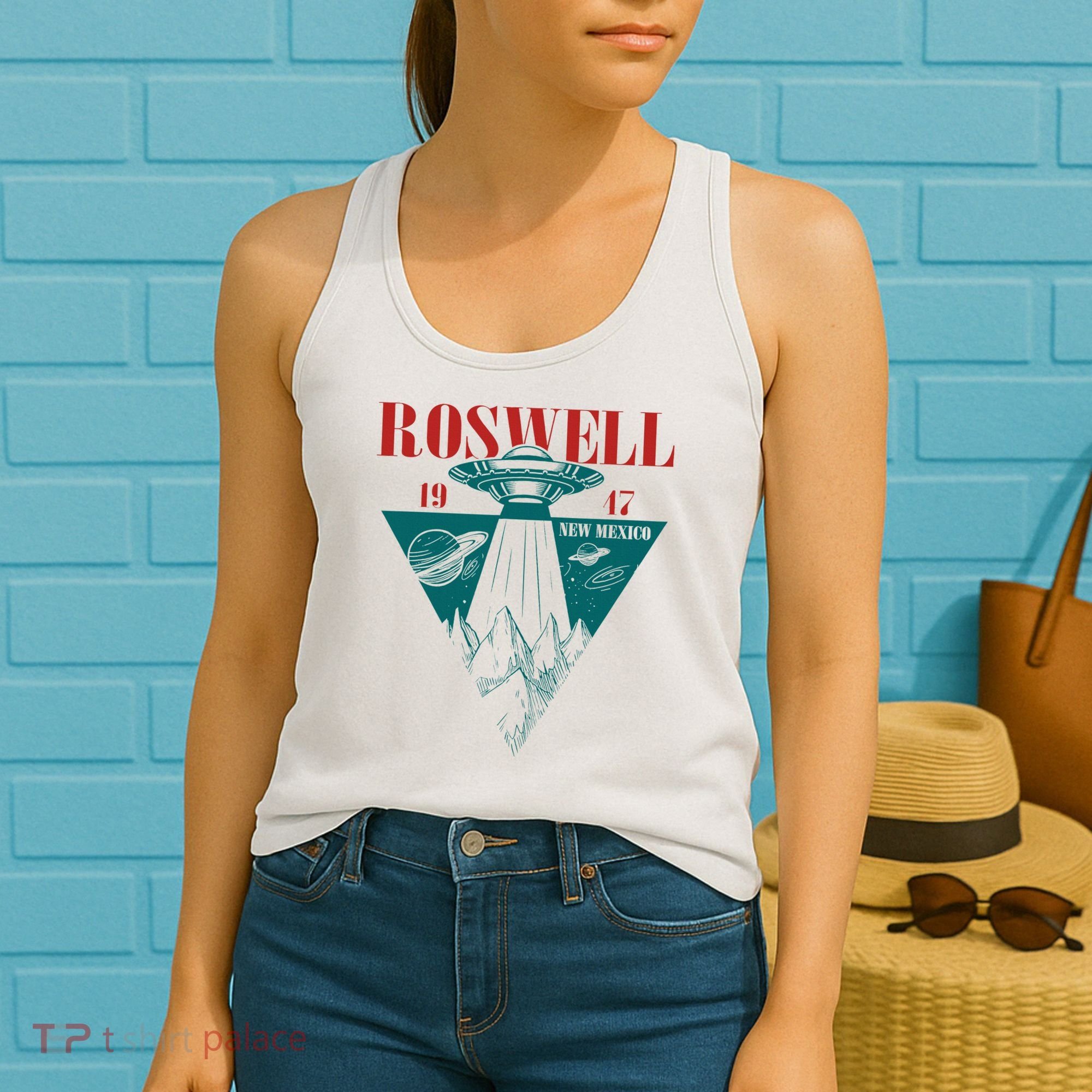 Roswell 1947 New Mexico Ufo Aliens Spaceship Women's Tank Top