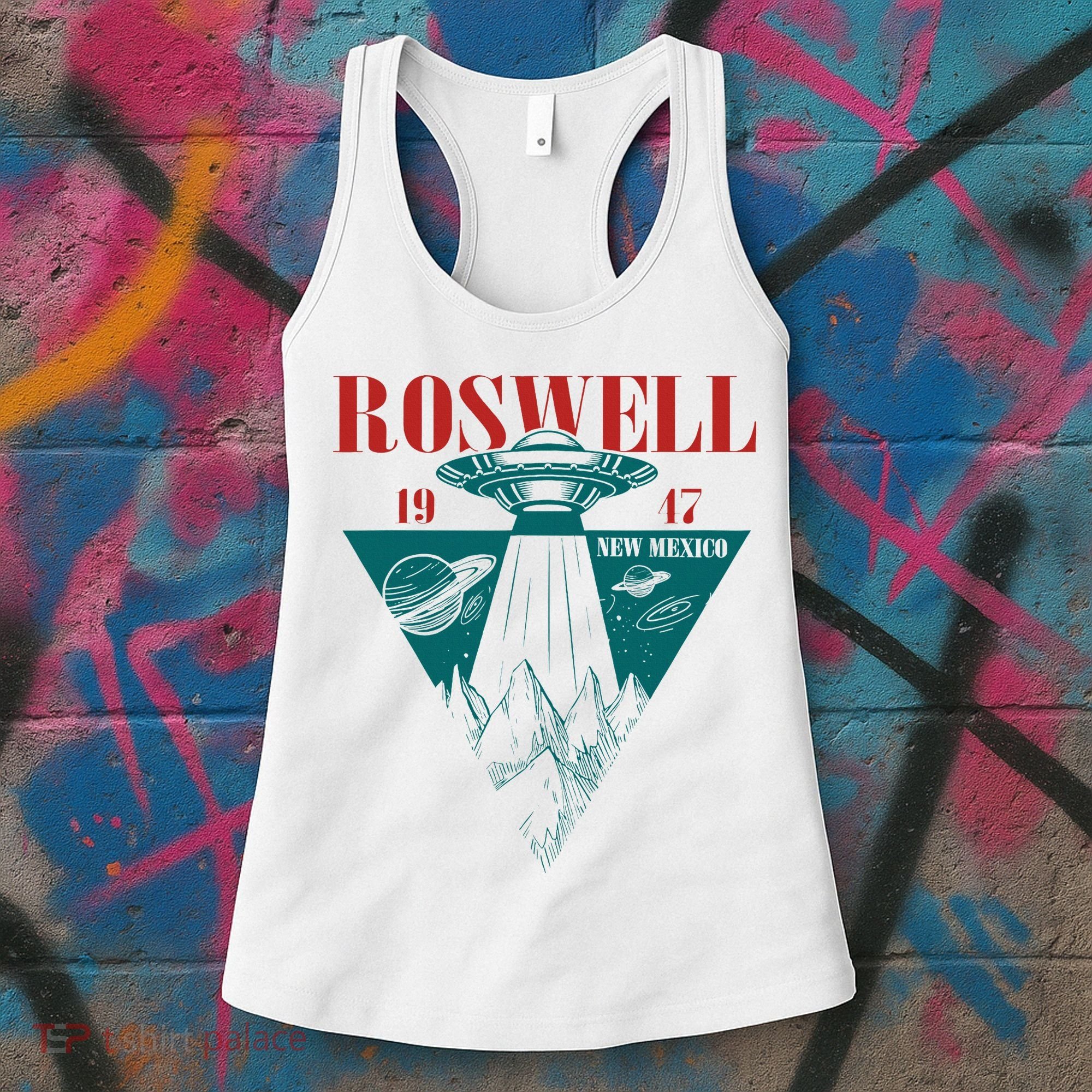 Roswell 1947 New Mexico Ufo Aliens Spaceship Women's Tank Top