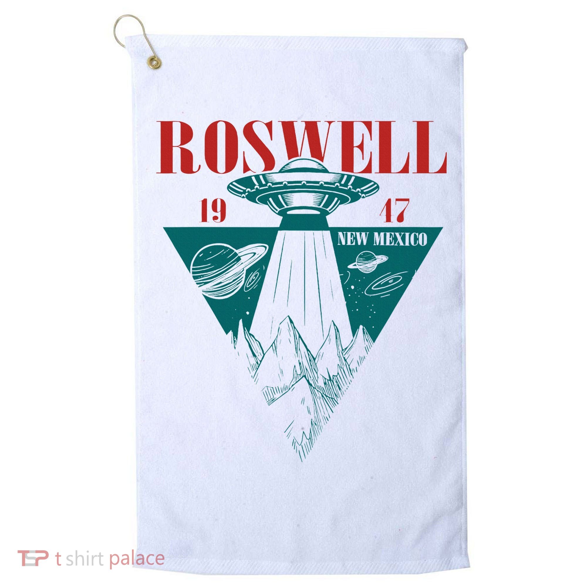 Roswell 1947 New Mexico Ufo Aliens Spaceship Golf Towel