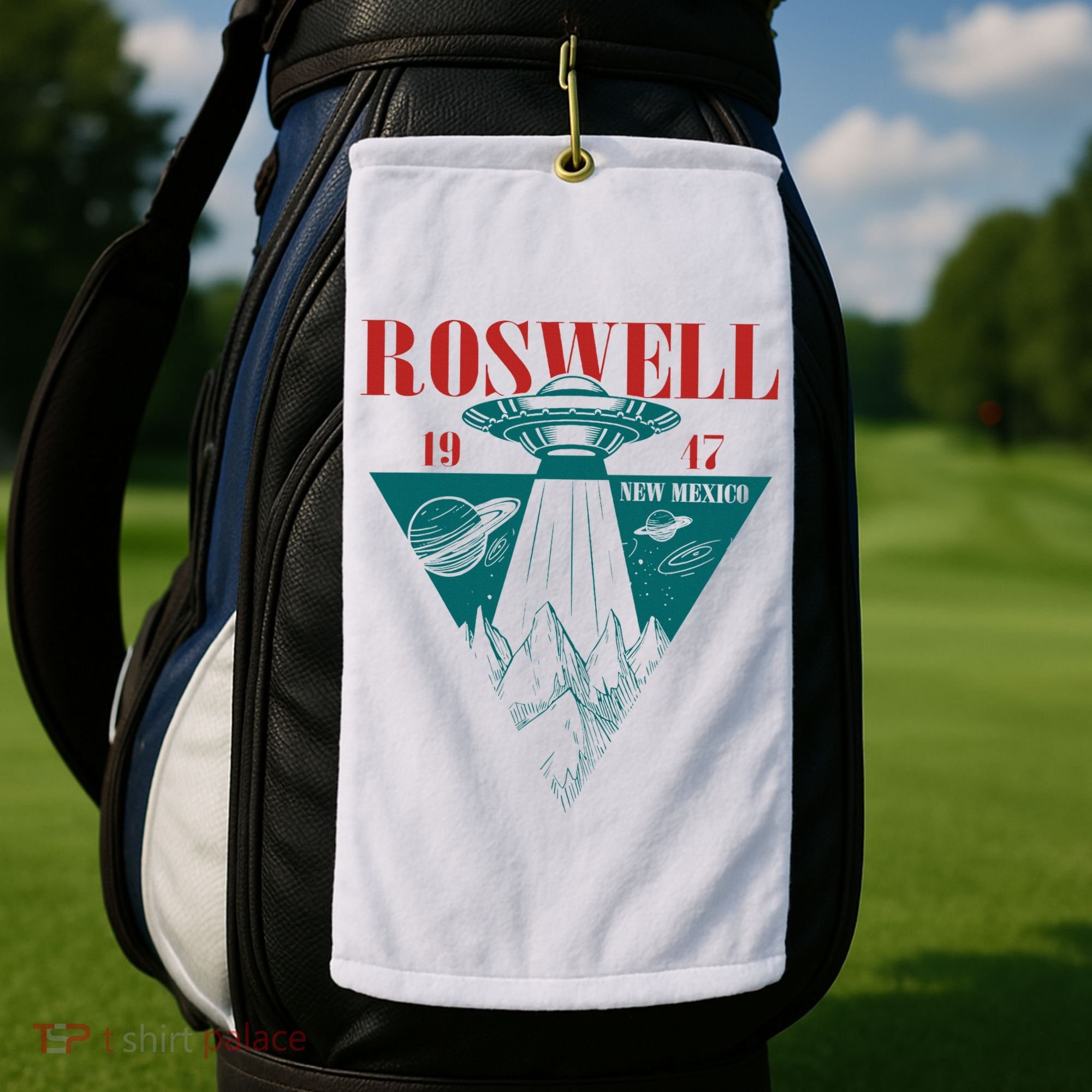 Roswell 1947 New Mexico Ufo Aliens Spaceship Golf Towel