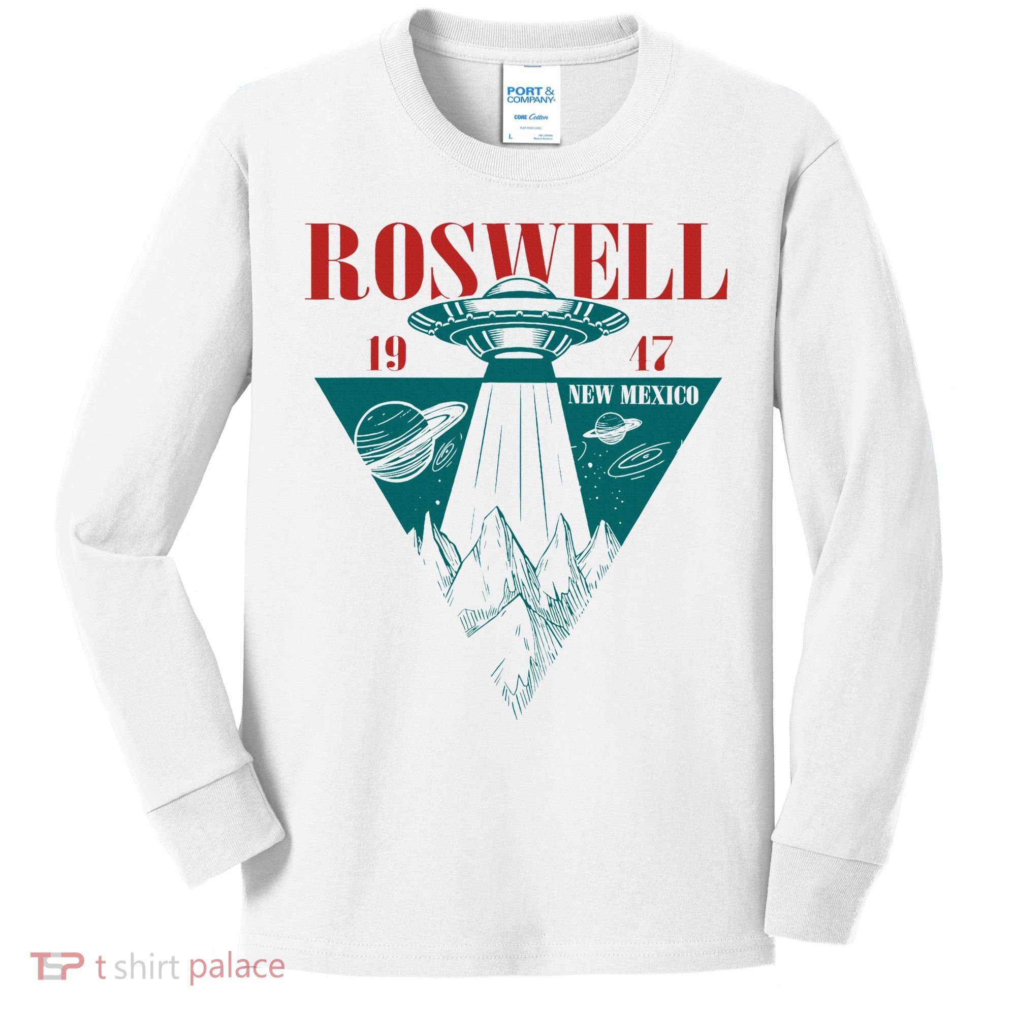 Roswell 1947 New Mexico Ufo Aliens Spaceship Kids Long Sleeve Shirt