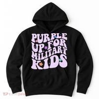 Retro 1960s Purple Up For MilitaryKids Hoodie thumb 0