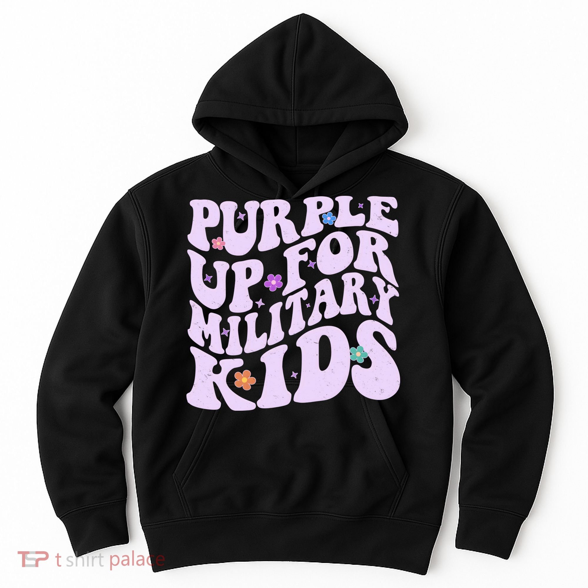 Retro 1960s Purple Up For MilitaryKids Hoodie