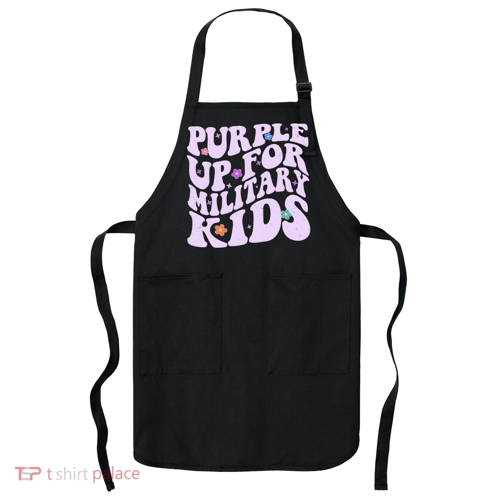 Retro 1960s Purple Up For MilitaryKids Apron