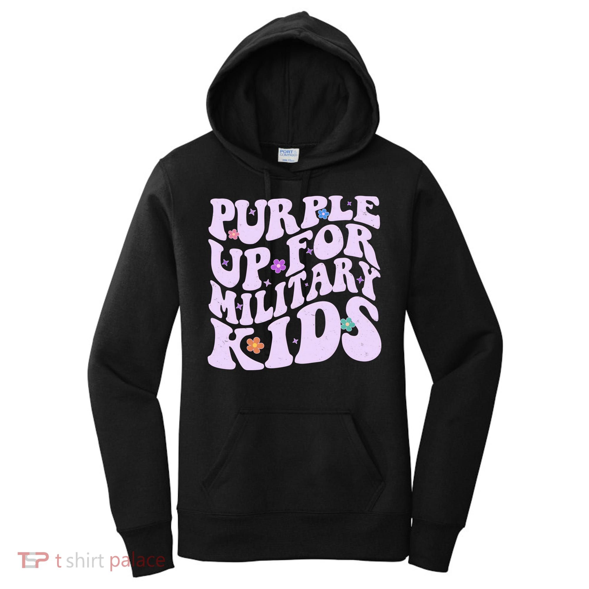 Retro 1960s Purple Up For MilitaryKids Women's Hoodie