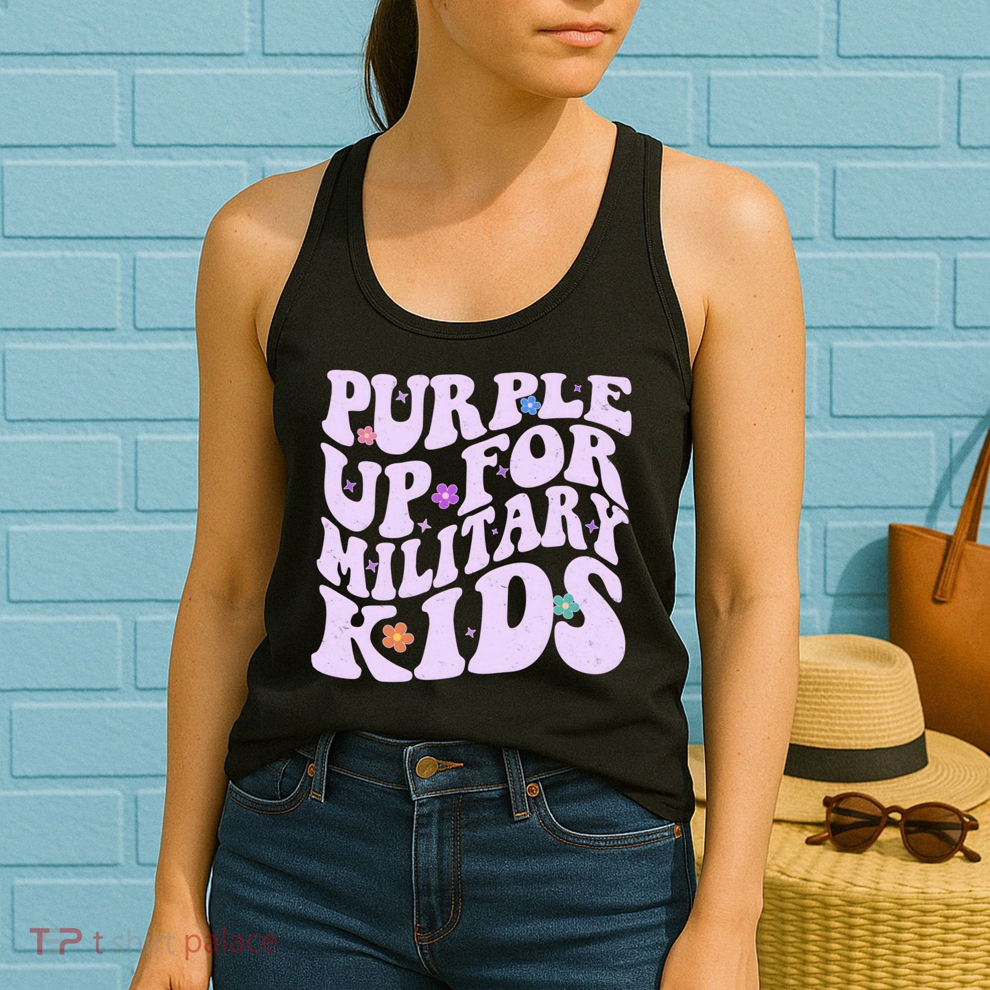 Retro 1960s Purple Up For MilitaryKids Women's Tank Top