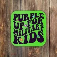 Retro 1960s Purple Up For MilitaryKids Coaster thumb 0