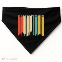Retro 1970S Style San Antonio Texas Skyline USA-Made Doggie Bandana thumb 0