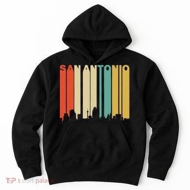 Retro 1970S Style San Antonio Texas Skyline Hoodie