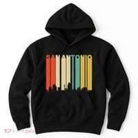 Retro 1970S Style San Antonio Texas Skyline Hoodie thumb 0