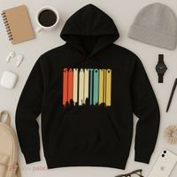 Retro 1970S Style San Antonio Texas Skyline Hoodie thumb 3